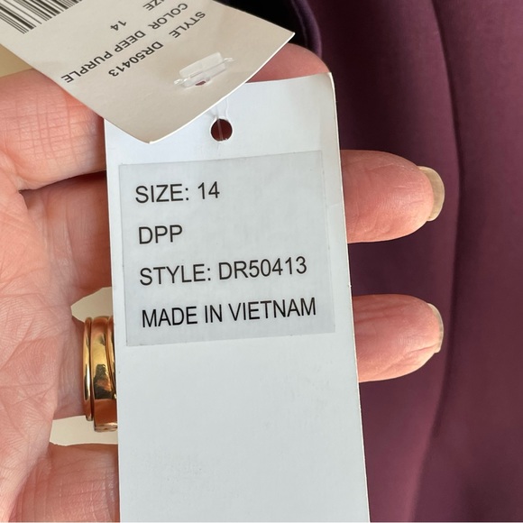 Donna Ricco Sleeveless Sheath Dress Purple Cupcake Ruffle Hem Scuba Size 14 - Picture 4 of 9